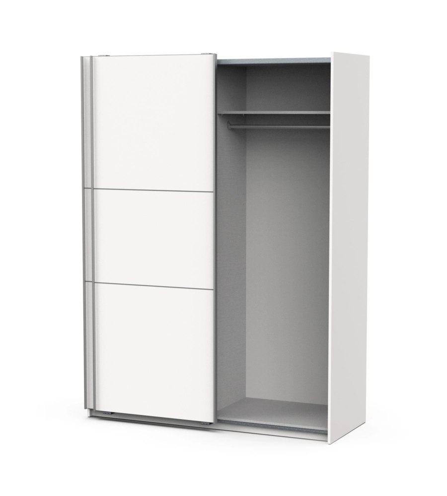 Armadio ante scorrevoli "ghost" bianco 148x59x203 cm